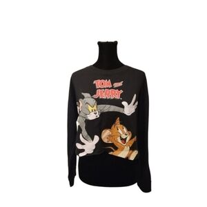 Tom and Jerry Black Graphic Sweatshirt